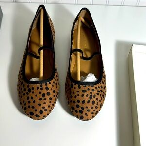Sun and stone cheetah Lucy ballet flats NWB